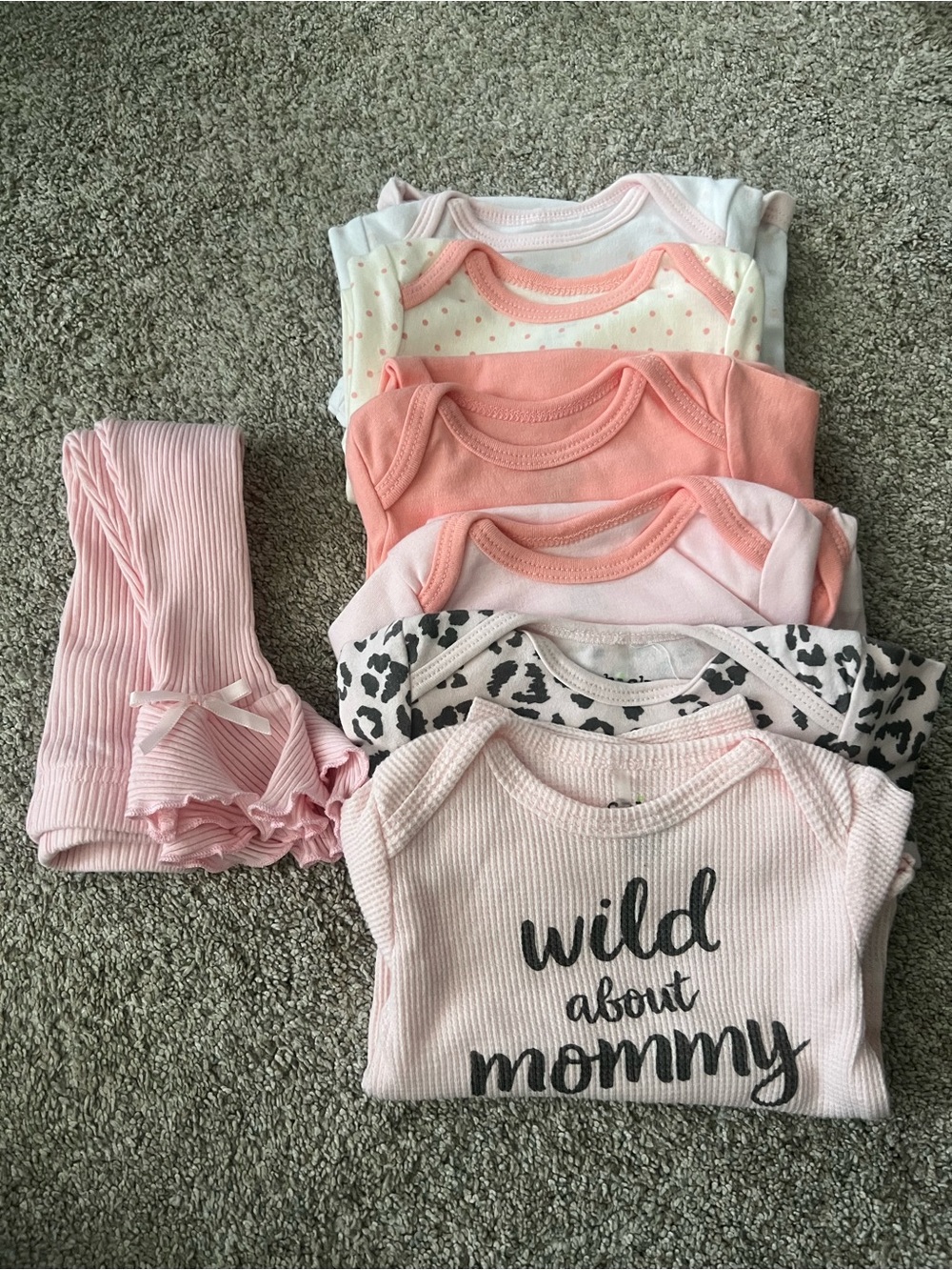 chick pea Pink & White Baby Girls One-Piece Bodysuit Set